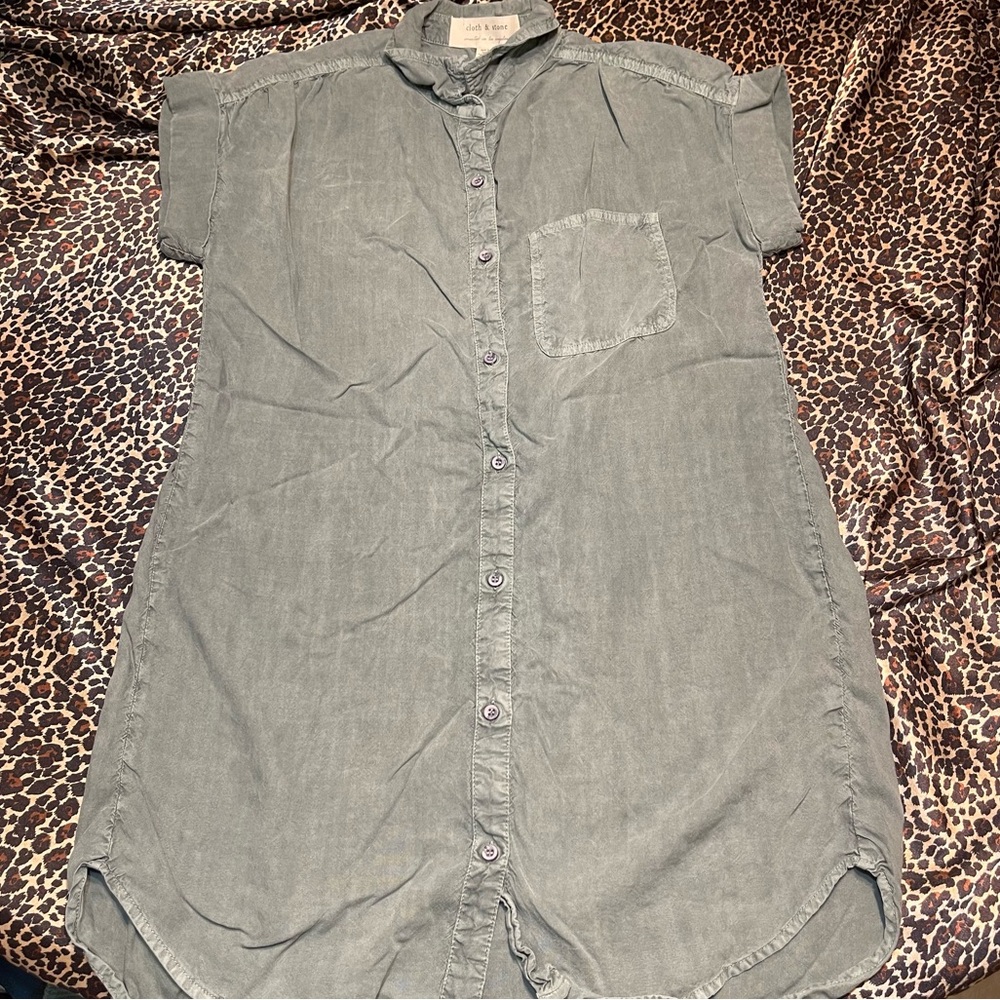 Anthropologie Cloth & Stone Button Up Mini Dress - Picture 6 of 12